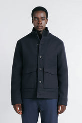 GIUBBOTTO COLLO IN PIEDI IN PANNO BLEU